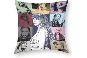 Heqiafan Throw Pillow Case Cushion Home Pillowcase Soft Square Cover Taylor for Decor Bedroom Living Room Couch 18 X 18 Inch