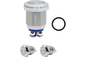 Coolais taster 12 mm Druckschalter mini - druckknopf schalter Momentan wasserdicht metall druckknopf - schalter 1NO Moment schalter mit Schraub Klemme 3a 250v 2 stück PBSM-03