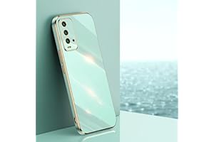 ATISIJIE Funda para Xiaomi Redmi Note 7 Carcasa, Funda Protectora TPU Suave Silicona Prueba de Golpes Bonito Diseño Borde Dorado Cover Case Verde