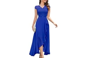 BBONLINEDRESS Bboninedress Robe de Soirée Cocktail Longue Asymétrique pour Mariage Invité Bal de Promo Anniversaire Cérémonie en Mousseline de Soie