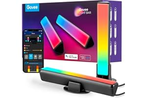 Govee Barras de Luz, Retroiluminación de TV RGBICWW Funciona con Alexa y Google Assistant, Regulable 16 Millones de Colores Para Habitaciones, Decoración de Juegos