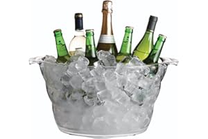 BAR CRAFT BarCraft Seau À Boissons / Glacière Ovale En Acrylique Transparent, Pour La Bière, Les Boissons Et Le Vin, 10 Litres