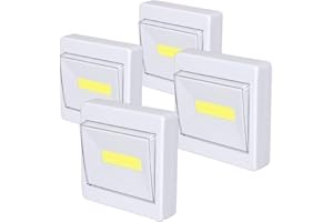 Woputne Cupboard Lights, Battery Operated, Super Bright, Stick Anywhere, 200LM Wardrobe Lighting, Ideal for Closet, Shed, Attic, Basements (4 Packs)