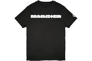 Rammstein Herren T-Shirt Offizielles Band Merchandise Fan Shirt schwarz mit weißem Front und Seiten Print