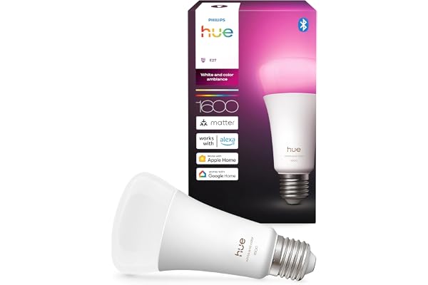 Hue Smart LED-lampa A67 E27, 1-pack | Vitt & färgat ljus, 11,8 W, 1 600 lm, dimbar smart glödlampa, smart belysning med Alexa, Google Assistant och Apple Home