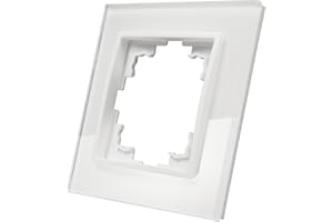 McPower | Glas-Rahmen "Flair" | 1-fach | weiß | 90x90 mm | IP20 | für Unterputz-Schalter & Steckdosen | modernes Design
