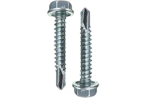 DOJA BARCELONA DOJA INDUSTRIAL | Vis Autoperceuse à Tête Hexagonale | Vis Autoforeuse Acier Zingué | 6,3x30 mm | Lot 100 | Vis DIN 7504 Forme K | pour Tole Acier, Bride de Fixation, Matériel de Construction..