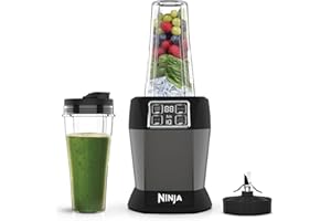 Ninja Blender with 2 Automatic Programs: Blend & Max Blend, Pulse Setting, 2x 700ml Cups with Spout Lids, 1000W, Dishwasher Safe Parts, Smoothie Maker, Auto-iQ, Black BN495UK