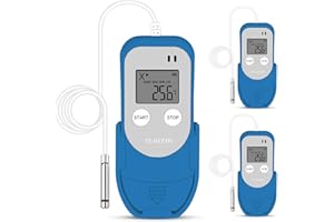 THERM LA MODE ThermElc TE-03TH Temperature Humidity Data Logger with High Precision Digital Probe, Provide Accuracy up to ±0.3°C, Auto PDF CSV Report, LED Warning Light, Ideal For Pharmaceutical Storage