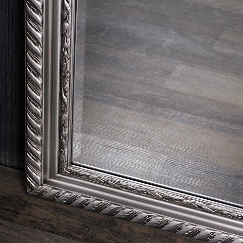 WANDSPIEGEL BAROCK SILBER ANTIK DESIGN SPIEGEL Stripe 100x50cm MIT HOLZRAHMEN - 5
