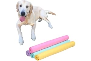 SOBOTOO A Dog Towel Super Absorbent Large PVA Quick Dry Pet Towel Super Absorbent Cooling Towels for Dogs Absorber Synthetic Drying Chamois for Dogs Cats Cleaning Furniture Cars A Random Colour Slippers(S)