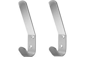 SMARTHOME 10 Pack of Double Hat and Coat Hooks Aluminium Dress Robe Garment Hangers Hook