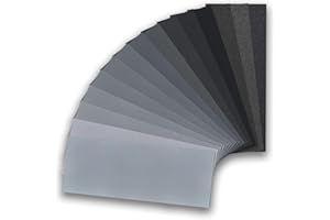 TOMOYUKI 15 sztuk papieru ściernego o ziarnistości od 80 do 3000 na mokro i na sucho, papier ścierny, do polerowania i szlifowania, do samochodu, mebli drewnianych, kamienia, lakieru, metalu, szkła – 22,9 x