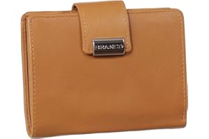 LEDERSHOP24 Skórzany damski portfel portfel XXL z zatrzaskiem 10 cm kolor naturalny