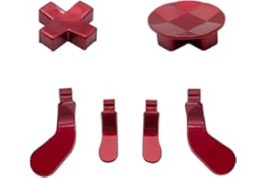 E-MODS GAMING Metall-D-Pad-Knopf-Kits, Paddel-Haarauslöser- für Elite Series 2 Controller, Xbox One Elite Controller â€“ Rot