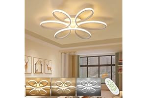 XEMQENER LED Ceiling Lights, 52W Dimmable Chandeliers Ceiling Light with Remote & Memory Function,Modern LED Ceiling Lamp Color and Brightness Adjustable for Living Room Bedroom Kitchen Hallway Office