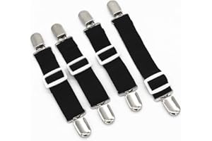PUBIAO 4 Stück - Bettlaken Verschlüsse Hosenträger Elastische Bettlakenspanner für Matratzenbezüge Sofa Tischdeckenstiefel Beinriemen Clips