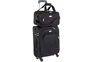 CABIN GO CABIN 5550 Set da 2 Valigie Trolley Leggero con Bagaglio a mano Borsone Piccolo Cabin Size – Trolley morbido con ruote girevoli 55x40x20 e Bagaglio a Mano 40x25x20
