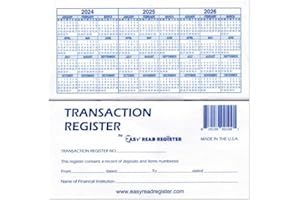 Easy Read Register, 10 Checkbook Registers 2023-2024-2025 Calendars
