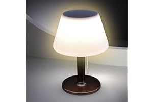 ‎SPETEBO Spetebo Solar Tischlampe warmweiß schwarz - 27 cm - LED Gartenleuchte mit 3 Helligkeitsstufen - Solarleuchte Tisch Beleuchtung kabellos für Außen wasserfest