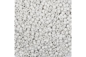 Tibaoffy Perles blanches de 6 x 9 mm, perles poney au total environ 1 000 pièces
