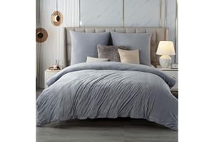 ‎SOIFOX Soifox Winter Flanell bettwäsche 220x240 Grau - Flauschige und warme Cashmere Touch Bettbezug + Kissenbezug 2er Set 80x80 cm mit Reißverschluss