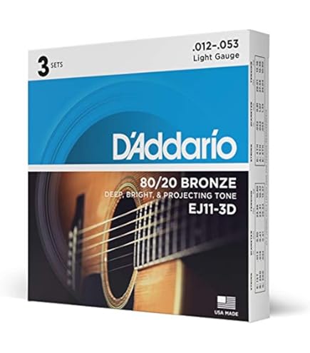 Daddario EJ15-3D Saiten Für Akustikgitarre, Phosphorbronze, Extra Light 3 Saetze