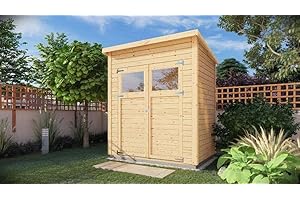 ‎ALPHOLZ Alpholz Gerätehaus Mollie aus Fichten-Holz, Gartenhaus mit 14mm Wandstärke, Holzhaus inklusive Montagematerial, Geräteschuppen Größe: 191 x 139 cm, Pultdach