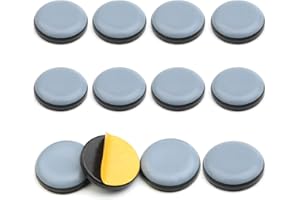 FISHING FUN 12 Stücke Selbstklebendes Teflon Gleiter-Gleitbrett, Bodenschutz Set für Teflon Möbelschieber, Kompatibel mit Thermomix TM5, TM6 (Durchmesser 2.5 cm)