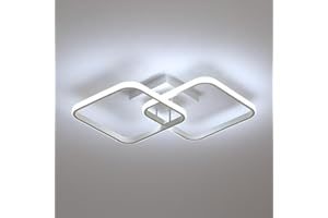 Toolight 42W 4700LM Plafon LED Techo Moderno, Lamparas de Techo Salon Cuadrado Blanco Frío 6500K, Luz de Techo Acrílico 64cm para Salón Dormitorio Cocina Pasillo, Blanco