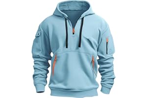 MOKBAY Sweat À Capuche Homme Chic Pull Capuche Homme Hoodies Col Zippé Sweats Elegant avec Poche