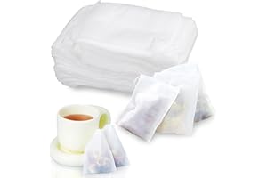 TEOKANTZ 400 sacchetti filtranti per tè, in tessuto non tessuto, vuoti, per tè, caffè, erbe aromatiche (7 x 9 cm)