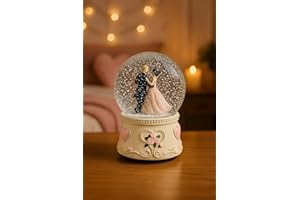 JROSE COLLECTIONS Dancing Couple Snow Globe ~ Musical ~ 100mm ~ Wind up ~ Indoor ~ Dancing, Wedding Decoration JR23050 (Design A)