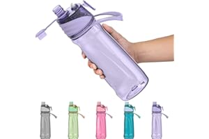 Healter 650ml Gourde Brumisateur eau Visage Brumisateur Rechargeable Bouteille Sport pour Hydratation en Extérieur outeille d'eau de Cyclisme étanche pour Fitness et Sports(Violet)