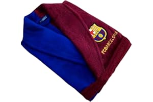 FCB FC Barcelona Albornoz Oficial, 100% Algodón, 400g/m², Burdeos y Azul, Tallas Infantil y Adulto
