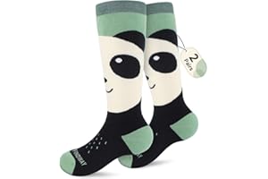 Findway Chaussettes de Ski pour Enfants, Chaussettes Thermiques Douces de Haute Performance pour Garçons et Filles, 2 Paires de Chaussettes Hiver pour le Ski, le Snowboard, la Raquette, la Randonnée
