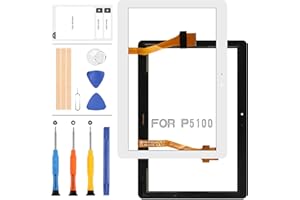 LADYSON para Samsung Galaxy Tab2 Tab 2 P5100 Reemplazo de Pantalla GT-P5100 P5110 P5113 N8000 N8010 N8013 Pantalla táctil digitalizador Panel de Vidrio Kit de reparación (Blanco)