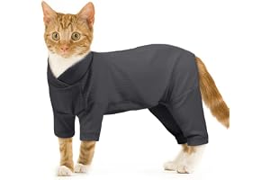 Stor kattpyjamas, nattkläder för katt, helåterhämtningsdräkt (mörkgrå, XL)