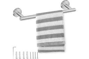 ZXShow Toalleros de Baño 40CM Toalleros de Barra Acero Inoxidable Cocina Toallero Barra Toallero Montado en la Pared con Tornillos para Baño y Cocina Plata