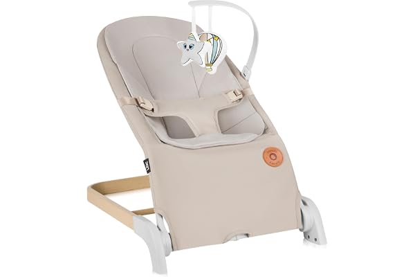 LIONELO LILAC Babygungbräda och -säng för spädbarn upp till 9 kg, 0–6 månader, 2-i-1 babygunga, 2 leksaker, lutningsinställning, 3-punktsbä , lätt 3,2 kg, platt hopfällbar