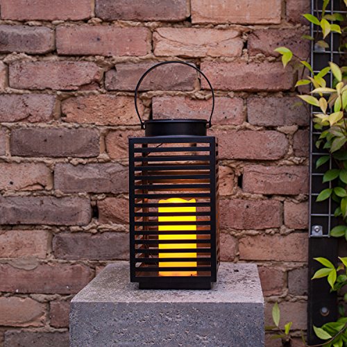 Solar Laterne Metall mit warmweißer LED Kerze 33cm hoch Lights4fun - 2