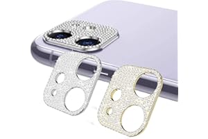 KONEE 【2 Stück Diamant Kamera Linse Schutzfolie Kompatibel mit iPhone 11, Anti-Kratzer Bling Objektivschutz Dekorationen Aufkleber Linse Protector Cover für iPhone 11 (Gold + Silber)