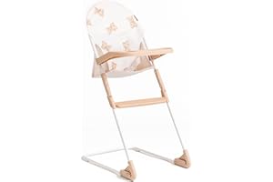 Roma Teddy Doll High Chair - Foldable Baby Doll High Chair with Tray, Cute bear Print, Metal Frame, Fits Dolls 28-42cm, Toy Feeding Chair, Ideal, Doll Feeding Set