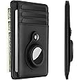 LBOYLOVE AirTag Wallet Genuine Leather Air Tag Wallet RFID Technology Credit Card Holder with Minimalist Wallet for Men for Apple AirTag (No Airtag Included)