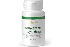 Astaxanthine, 6 mg en gélules pour aider à lutter contre l'oxydation. Microalgues avec Bêta-carotène, Lutéine, Vitamine E. Antioxydant, système immunitaire. Vitality Nutritionals par VitaminExpress