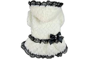 PEGASUS SELMAI Robe princesse pour chien avec nœud et ornements/Manteau d'hiver pour petit chien, chat, chiot