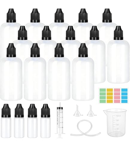 TronicXL 40 Stück Leerflasche Plastikflasche Flasche 1 Liter Kunststoff mit Deckel RD40 Gewinde Vierkantflasche HDPE zum befüllen leere Flasche Seife Öle luftdicht Behälter Gewerbe, Industrie & Wissenschaft
