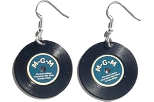 Miniblings record di orecchini gancio nastro in vinile LP in vinile DJ blu Midi - Gioielli fatto a mano placcati argento I Orecchini