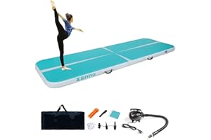 ‎CCLIFE CCLIFE Tumbling Airtrack Air Roll 1/3/4/5 m, Nadmuchiwana Mata Gimnastyczna, Składana, Z Elektryczną Pompką, Do Jogi i Treningów, Grubość 10/20 cm, Φ60/Φ90