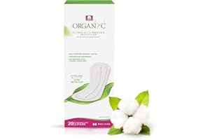 ORGANYC Organ(y)c, Salvaslip de Algodón Certificado 100% Biológico para Sangrado Ligero - 1 paquete x 20 unidades